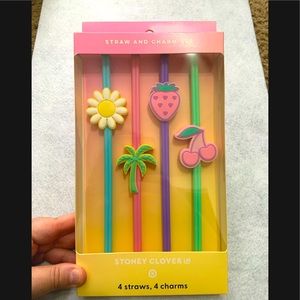 Stoney Clover Lane x Target Straw and charm set New